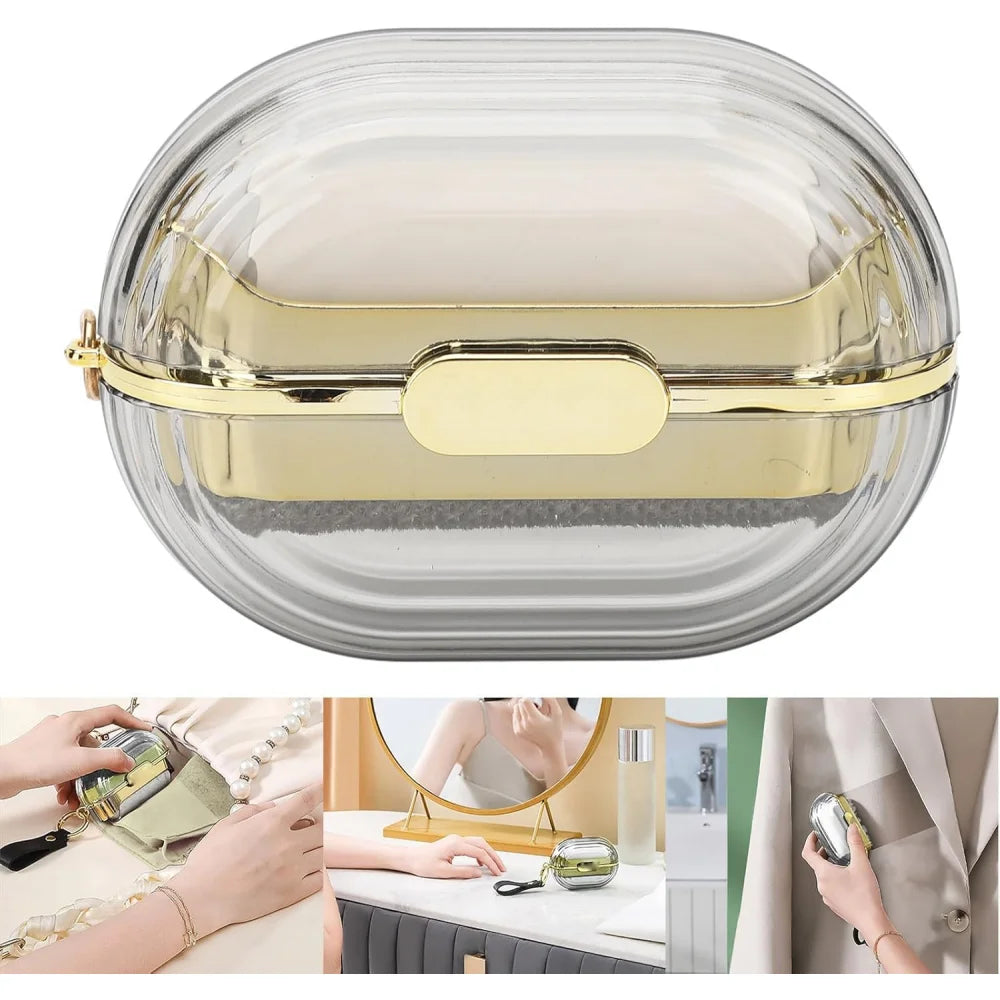 Double-Sided Travel Portable Sticky Hair Roller, Reusable Mini Dog and Cat Pet Hair Remover, with 4 Replacement Packs