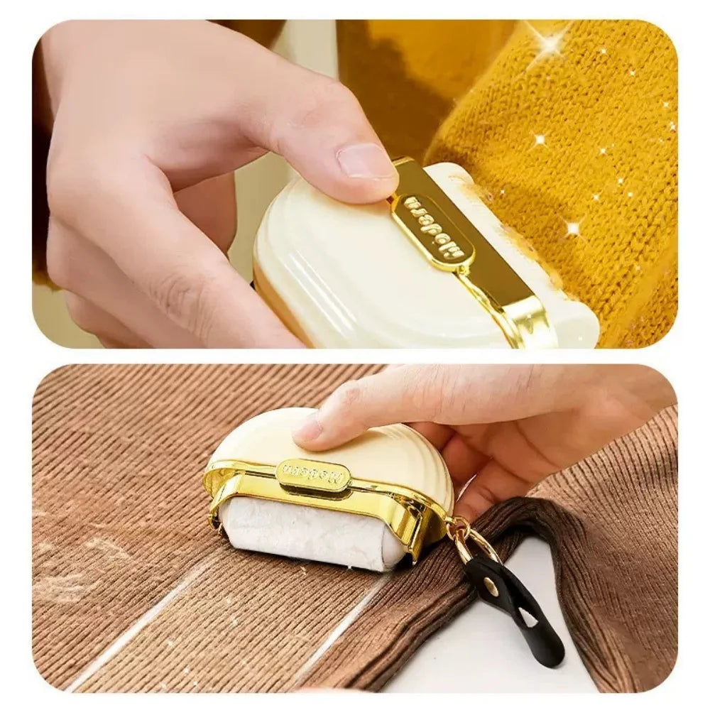 Double-Sided Travel Portable Sticky Hair Roller, Reusable Mini Dog and Cat Pet Hair Remover, with 4 Replacement Packs