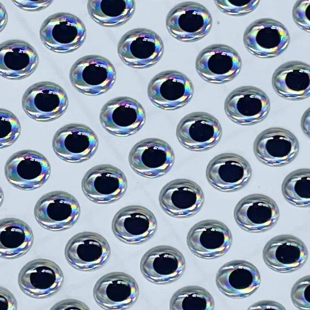 100pcs/lot 3D Eyes 7mm 8mm 9mm 10mm Holographic 3D Eyes High Transparent Fly Fishing Lure Minnow Bait DIY Fishing Tackle