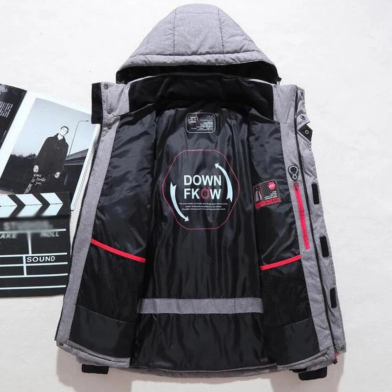 New Winter Jacket Men Casual White Duck Down Warm Hooded Coats Mens Outwear Windbreaker Thicken Parkas 4XL Abrigo Hombre Casaco