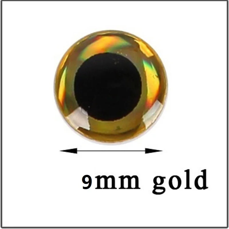 100pcs/lot 3D Eyes 7mm 8mm 9mm 10mm Holographic 3D Eyes High Transparent Fly Fishing Lure Minnow Bait DIY Fishing Tackle