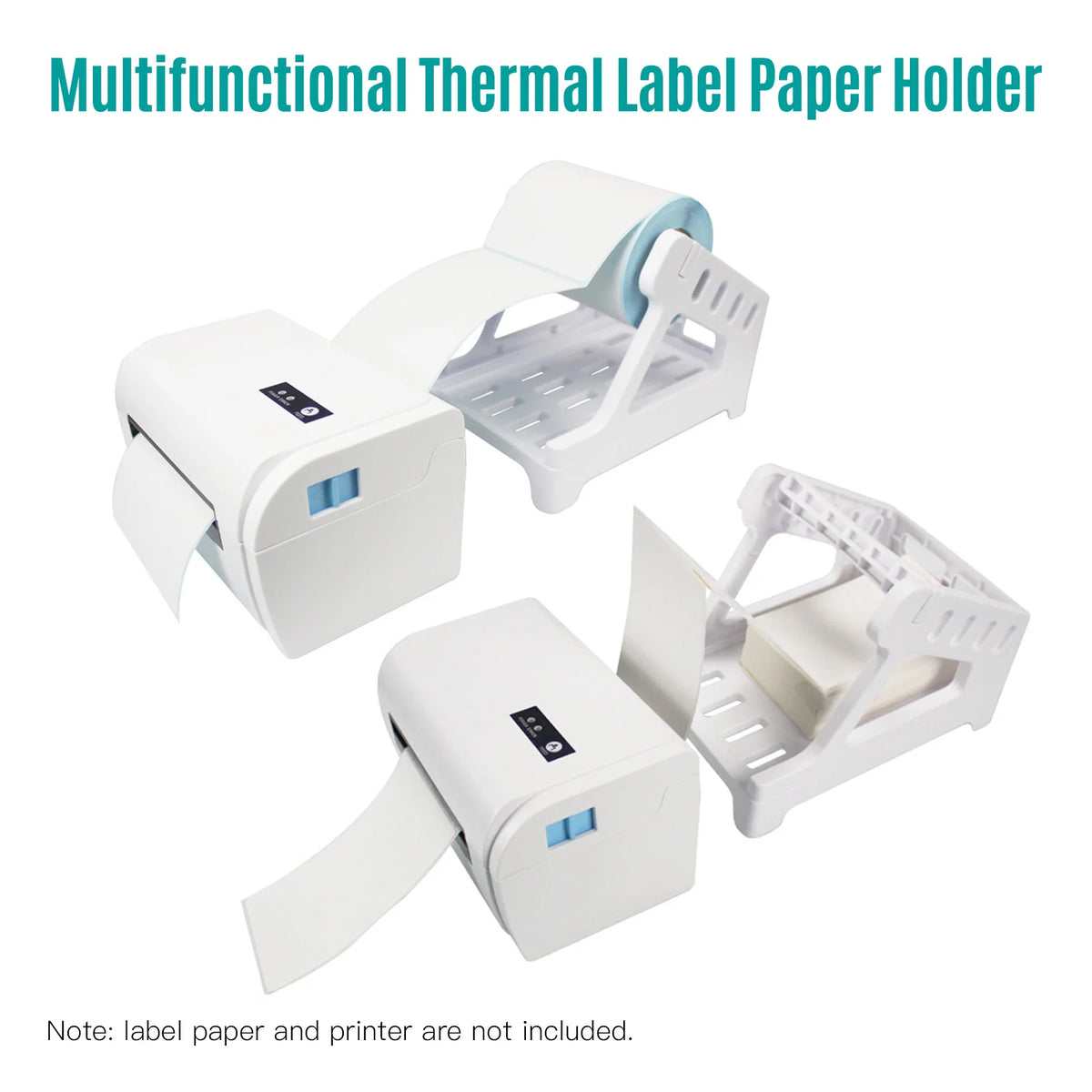 Label Holder for 4x6 Shipping Labels Printer Rolls and Fanfold Labels 2 in 1 Work for Desktop Themal Label Sticker