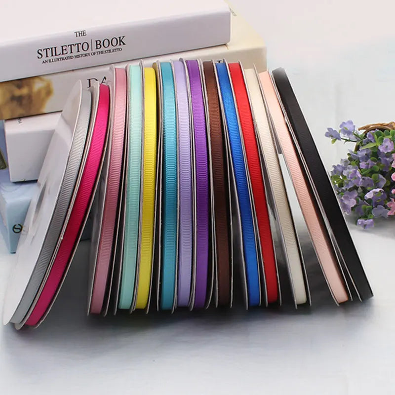 6mm Grosgrain Satin Ribbons Wedding Christmas Party Decorations DIY Handmade Rose Flowers Bow Craft Ribbons Card Gifts Wrapping