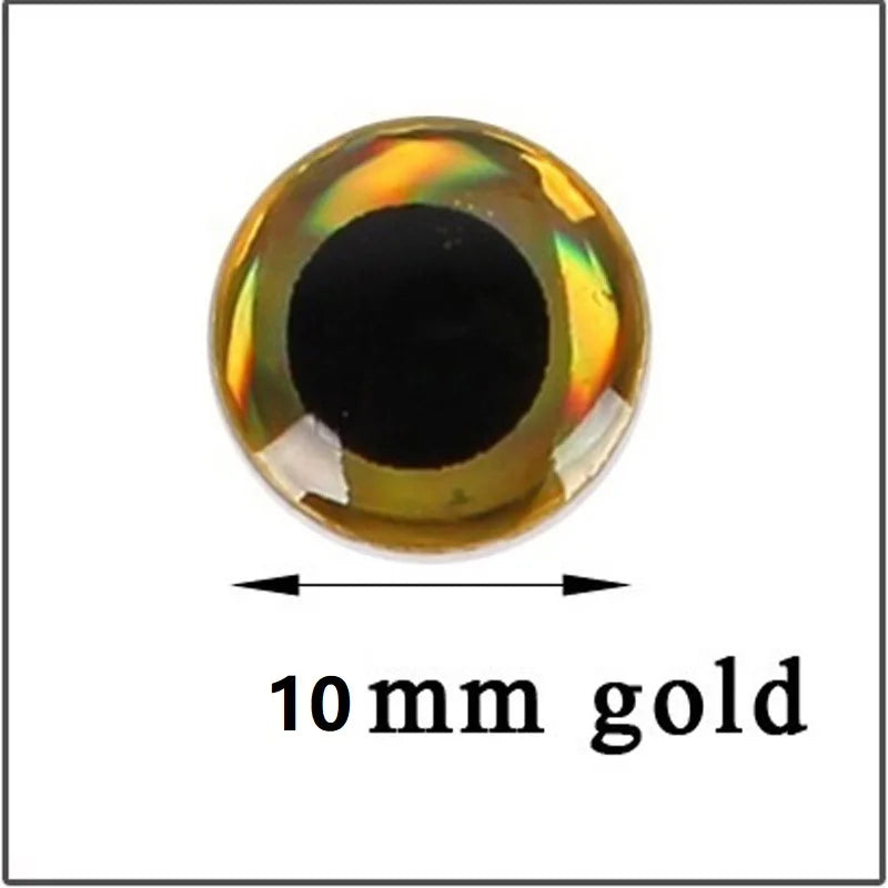 100pcs/lot 3D Eyes 7mm 8mm 9mm 10mm Holographic 3D Eyes High Transparent Fly Fishing Lure Minnow Bait DIY Fishing Tackle
