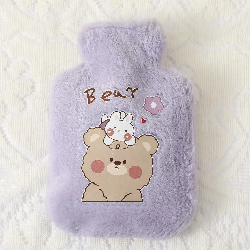 Cartoon Warm Hot Water Bottle Bag Girl Warm Belly Warmer Filled Mini Explosion-proof Portable Winter Reusable Hand Warmer