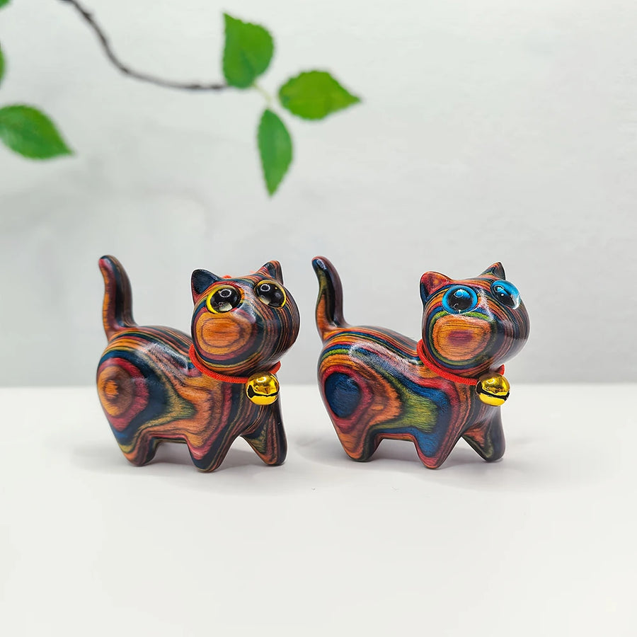 Minimalist Wood Carving Kitten Christmas Decorations Valentine's Day Gift New Year Office Ornament Thanksgiving Home Artwork Boyfriend's Birthday Abstract Style