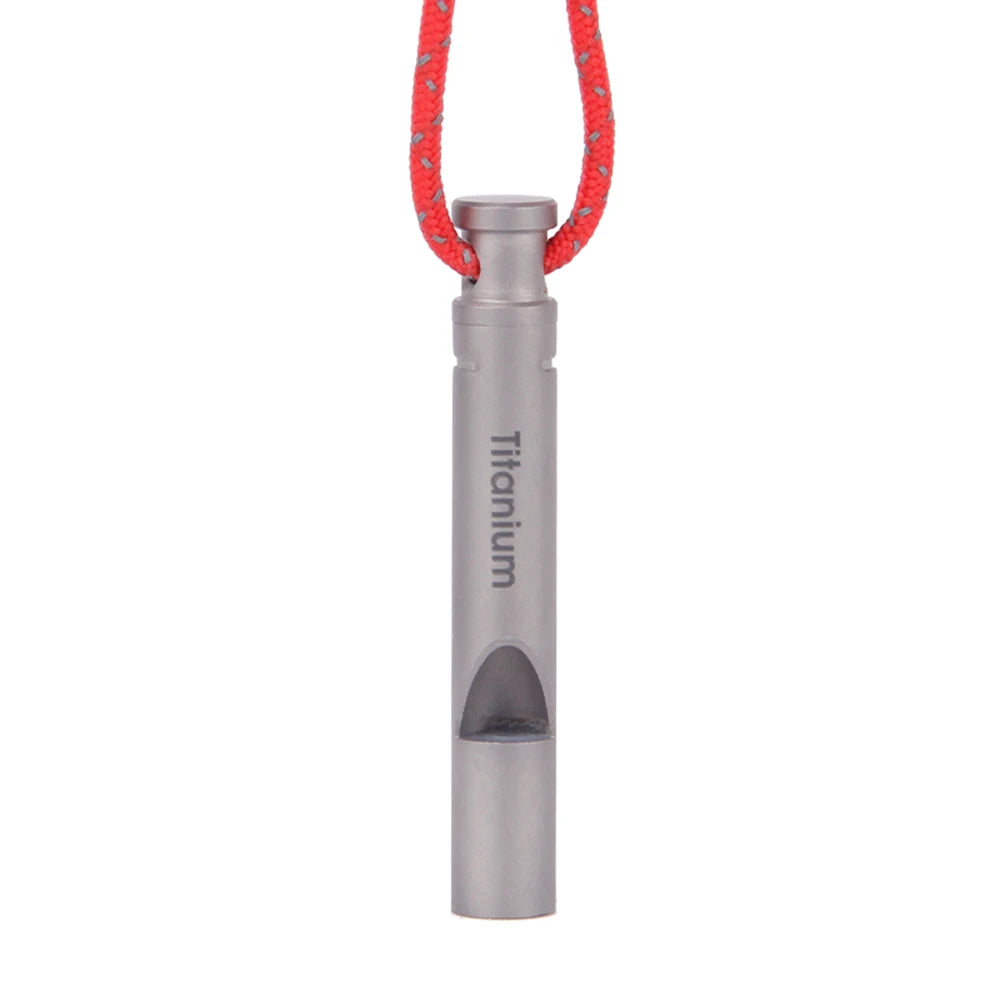 Camping Emergency Titanium Whistle Loud Portable Keychain Necklace Whistle EDC Keyring Outdoor Emergency Survival Tool Hiking