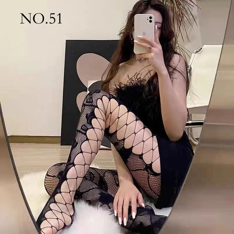 Woman Girls Fashion Punk Gothic  Fishnet Stockings Snake Skull Striped Mesh Tights Panties Lolita Plus Size Pantyhose Leggings