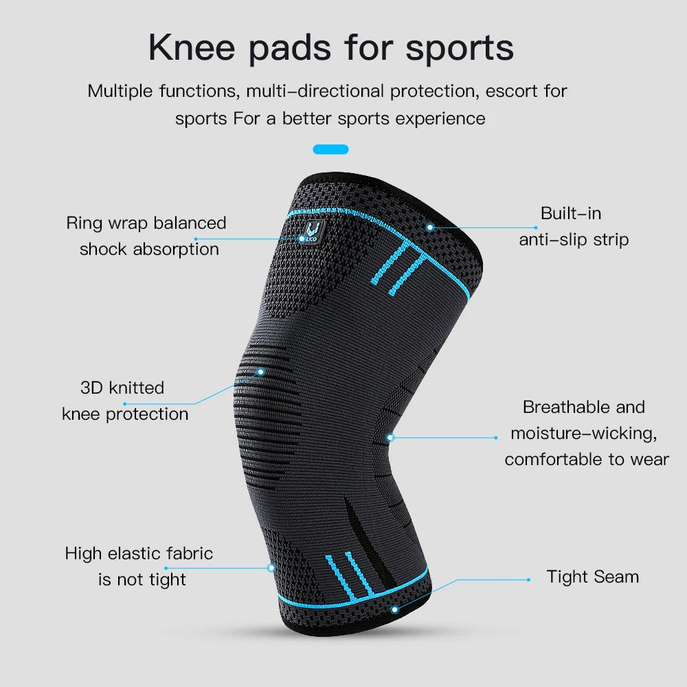 Elastic Knit Knee Support Brace Compression Knee Sleeve for Running Basketball Gym