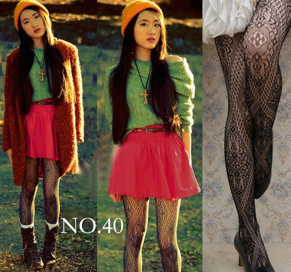 Woman Girls Fashion Punk Gothic  Fishnet Stockings Snake Skull Striped Mesh Tights Panties Lolita Plus Size Pantyhose Leggings