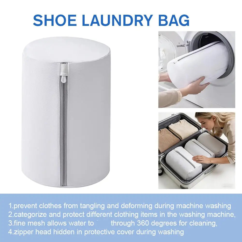 Versatile Shoe Washing Bag - Durable Mesh Laundry Bag for Sneakers, Running Shoes, Socks & Bras with Zipper Closure, Laundry Bag