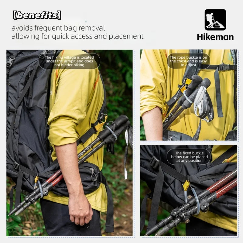 Hiking Pole Fixing Strap Backpack Accessory Easy Elastic Loop Quick Install No Disassembly Outdoor Camping Trekking Pole Holder