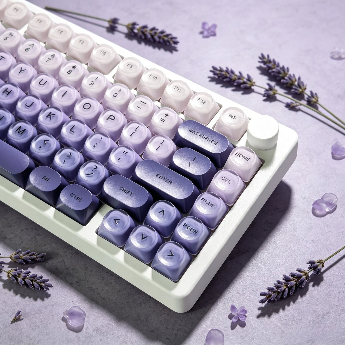 Gradient Purple Black Pink Crystal Keycaps Custom DIY for Gaming Mechanical Keyboard PBT Key Caps Set for Keyboard 68 70 80 90