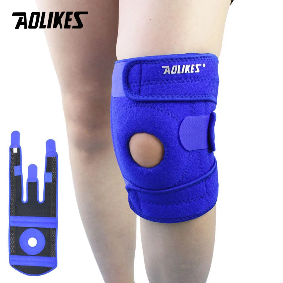 AOLIKES 1PCS New Knee Brace with Side Stabilizers - Adjustable Knee Support with Patella Gel Pad, Knee Wraps for Men & Women