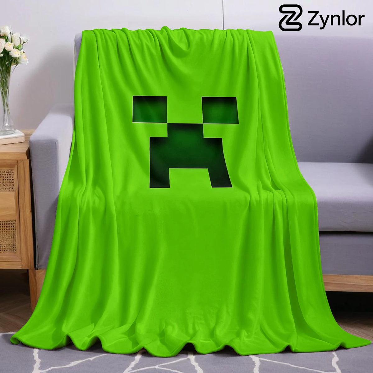 C-Creeper Lightweight Microfiber Soft Christmas Fleece Blanket Warm Cozy Throw for Bed Sofa Office Travel All Season