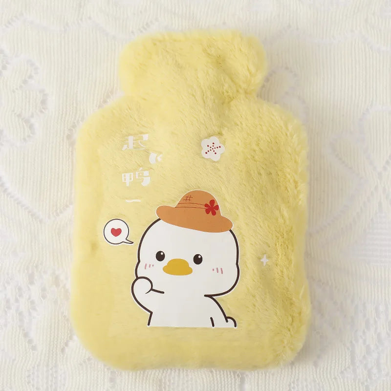 Cartoon Warm Hot Water Bottle Bag Girl Warm Belly Warmer Filled Mini Explosion-proof Portable Winter Reusable Hand Warmer