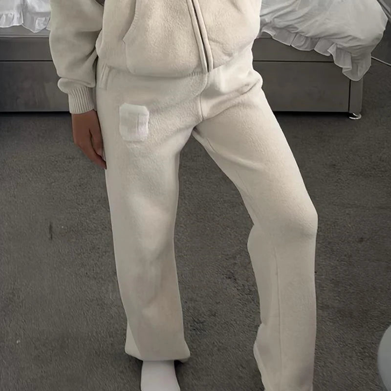 Jacket Tracksuit Two‑piece Set Knit Jacket Clothes Hooded Knit Woman Tracksuit Hooded Knit Coat Pants Trousers Women Clothes