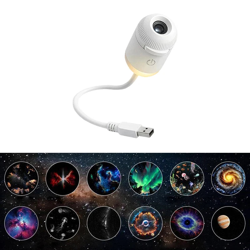 2026 Mini Star Projector Decor for Bedroom 2 in 1 Galaxy Shining Lamp USB Atmosphere Lamp for Home Car Decor Special Gift