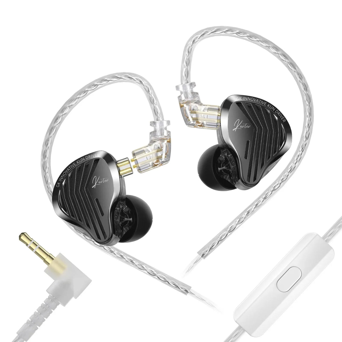 Gk Kunten 1DD Dynamic Drive Earphone Hifi IEMs In Ear Earbuds 2pin Detachable Cable Metal Gamer Headset