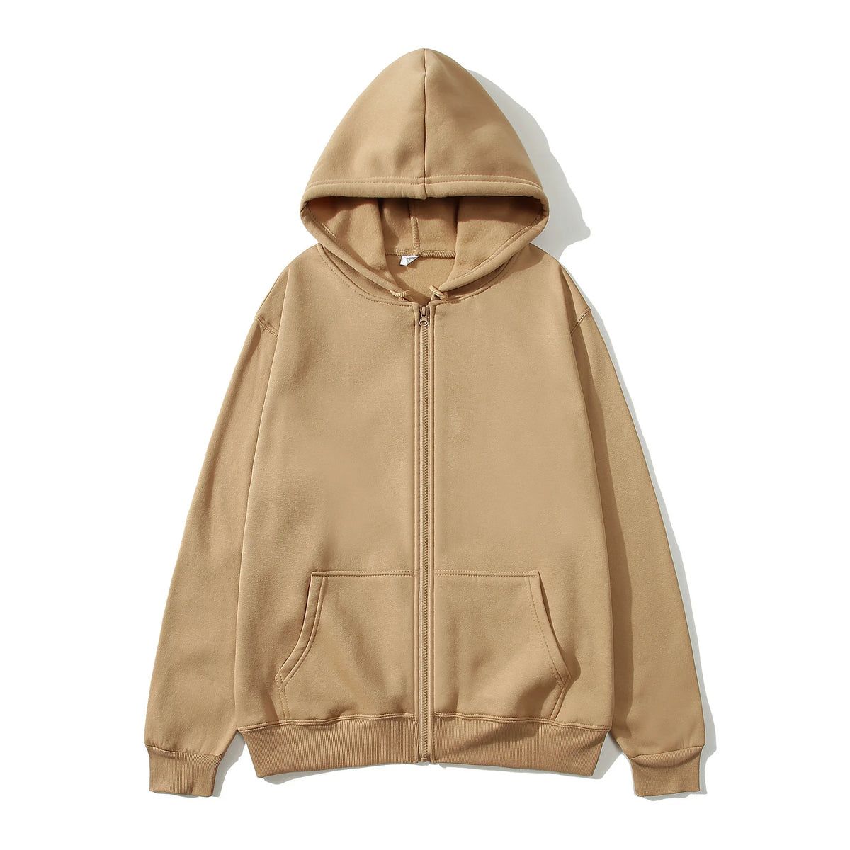 2026 Trend Hooded Sweatshirt Coat with Zipper and Fleece Jacket - Men's and Women's Fall/Winter Solid Color Pullover with Hood