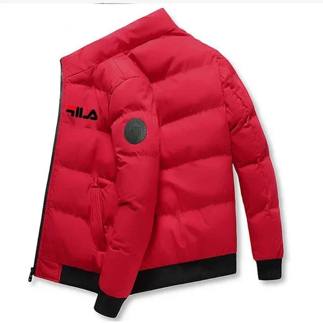 Fashion Autumn and Winter Short Men's Thick Warm Coat, Outdoor Windproof New Zipper Printed Men's Casual Jacket M-5XL