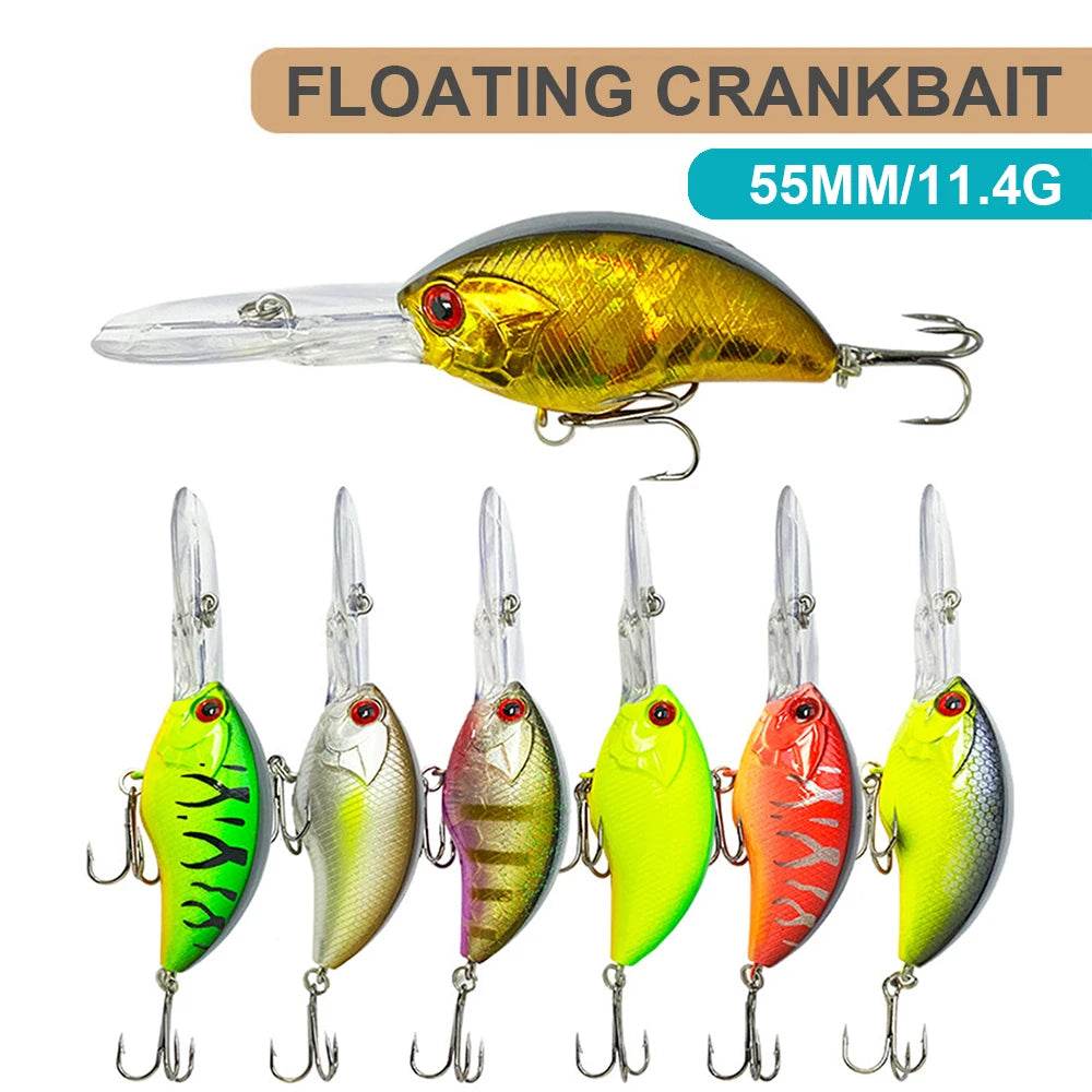 5.5cm 11.4g Fishing Lures Floating Crankbait Wobbler Long Lips Artificial Hard Bait Jerkbait Fishing Accessories for Bass YG153