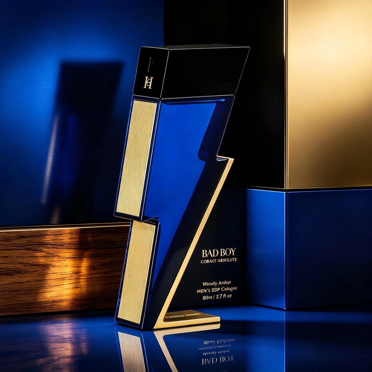Carolina Herrera Bad Boy Cobalt Absolute EDP for Men, 3.4fl oz/100ml, 1 Bottle, Woody Amber Aromatic Long Lasting Men's Cologne, Birthday Gift for Him, Fall, Halloween, Thanksgiving, Black Friday, Christmas, New Year Holiday