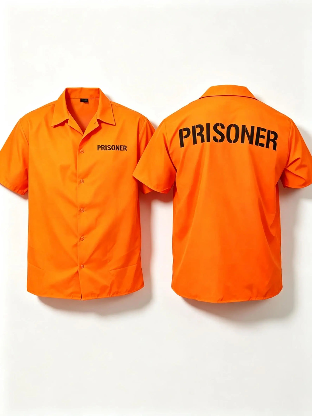 Unisex New Black Convict Halloween Cosplay Adult Orange Prison Uniform Shirt Disfraz Deguisement Fancy Dress Party Top Blouse