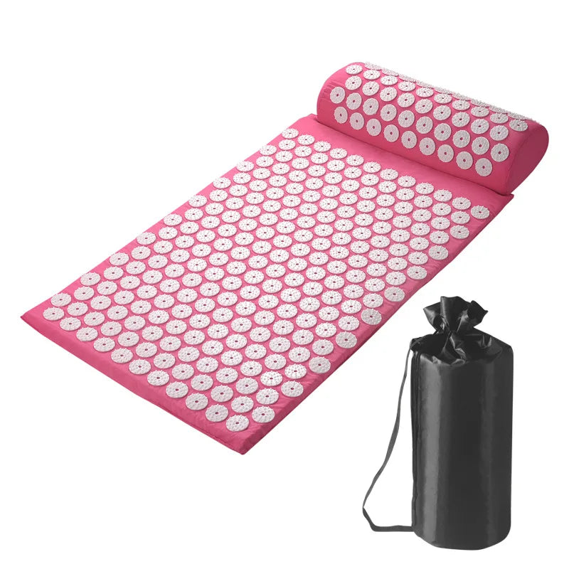 Acupressure Mat Pillow Set Sensi Massage Needle Applicator Mat Neck Back Foot Relief Yoga Acupuncture Cushion for Home Relax