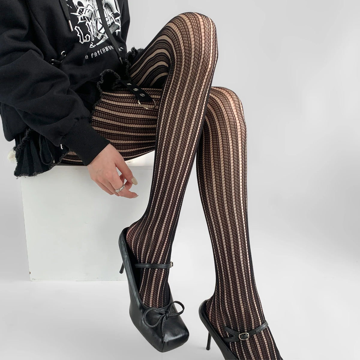 Woman Girls Fashion Punk Gothic  Fishnet Stockings Snake Skull Striped Mesh Tights Panties Lolita Plus Size Pantyhose Leggings