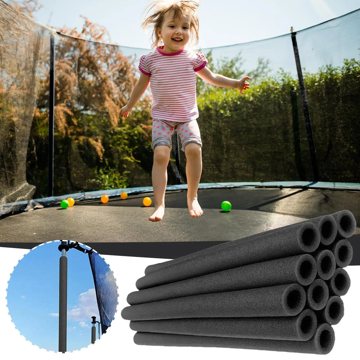12Pcs 40cm Trampoline Pole Foam Sleeves Trampoline Pole Covers Protective Replacement Part Tube Padding Canopy Accessories