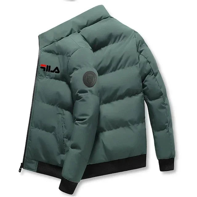 Fashion Autumn and Winter Short Men's Thick Warm Coat, Outdoor Windproof New Zipper Printed Men's Casual Jacket M-5XL