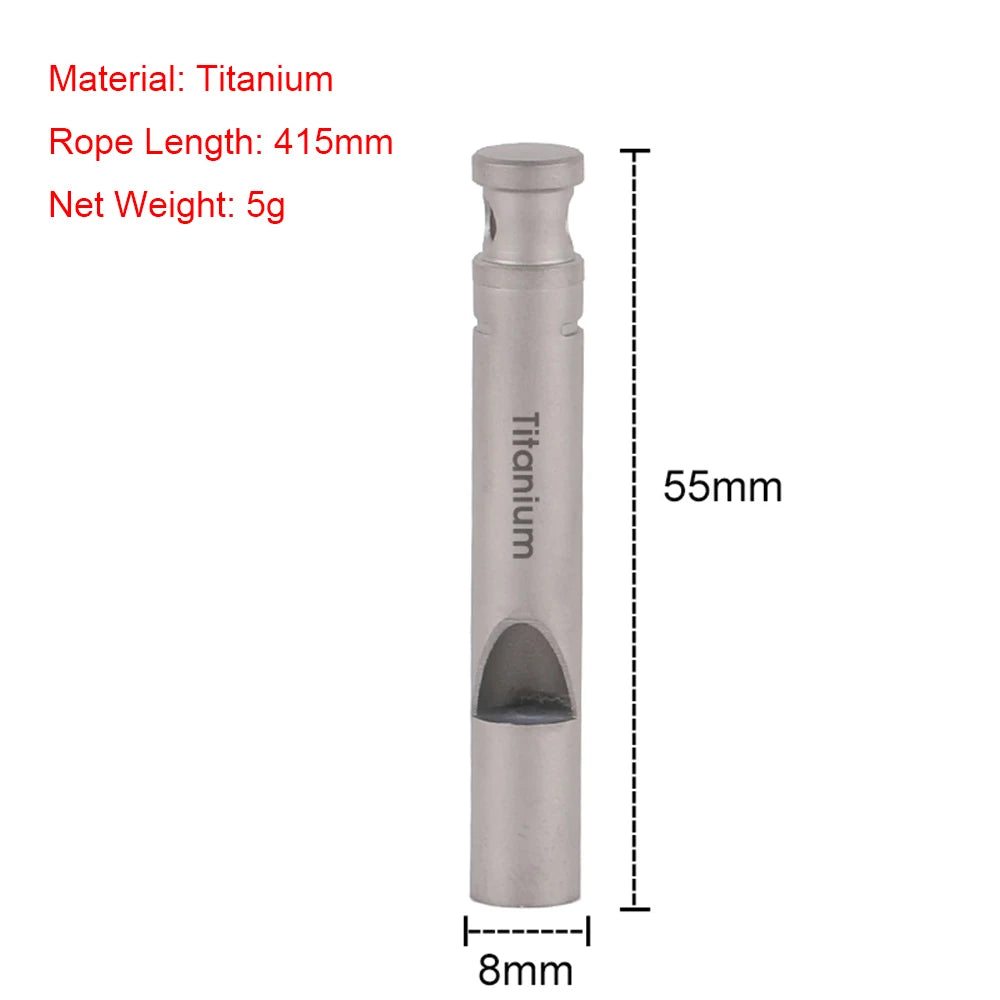 Camping Emergency Titanium Whistle Loud Portable Keychain Necklace Whistle EDC Keyring Outdoor Emergency Survival Tool Hiking