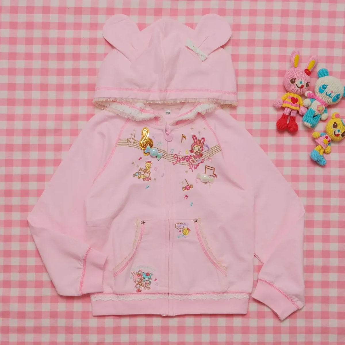 Harajuku Sweet Long Sleeve Hoodie Women Casual Cartoon Print Japan Style Kawaii Hooded Sweatershirt Bodycone All Season