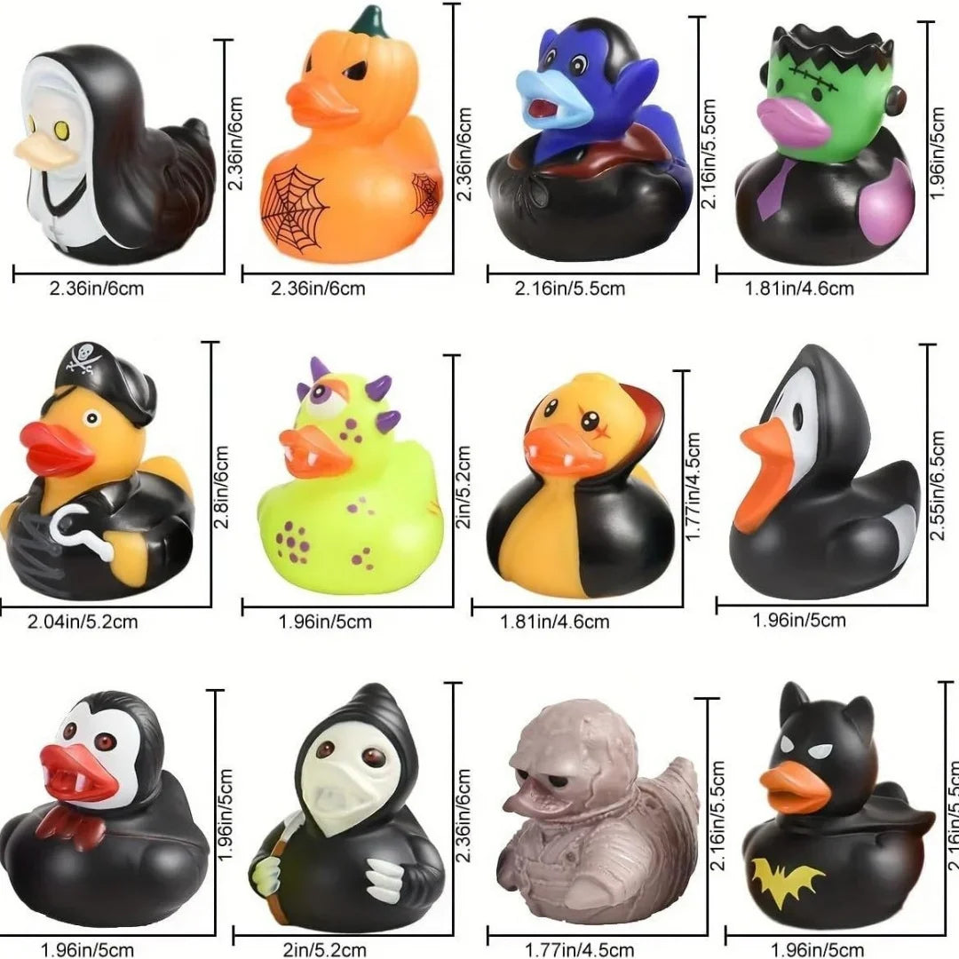6/12/24 Pieces of Halloween Rubber Ducks, Halloween Character Set Rubber Ducks, Pumpkin Rubber Ducks, Christmas Decorations