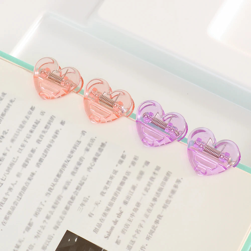 Kawaii 10pcs heart Clips File Paper Clips File Index Photo Clamp Page Holder Korean Stationery Office Desk Organizer