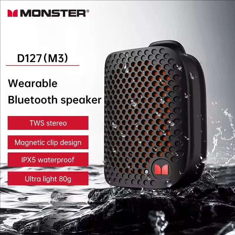 Mini Outdoor Speaker M3 TWS Stereoscopic Wireless Touch Speaker Lightweight Bluetooth 5.4 Magnetic Clip Sports Music Player