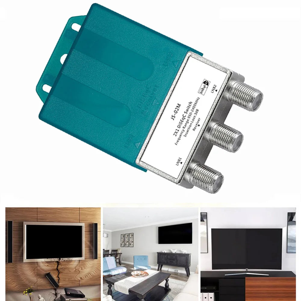 TV Waterproof DS-04M Satellite 950-2400MH 2x1 DiSEqC Switch Antenna FTA Dish Flat LNB Multiswitch For Satellite TV Receiver