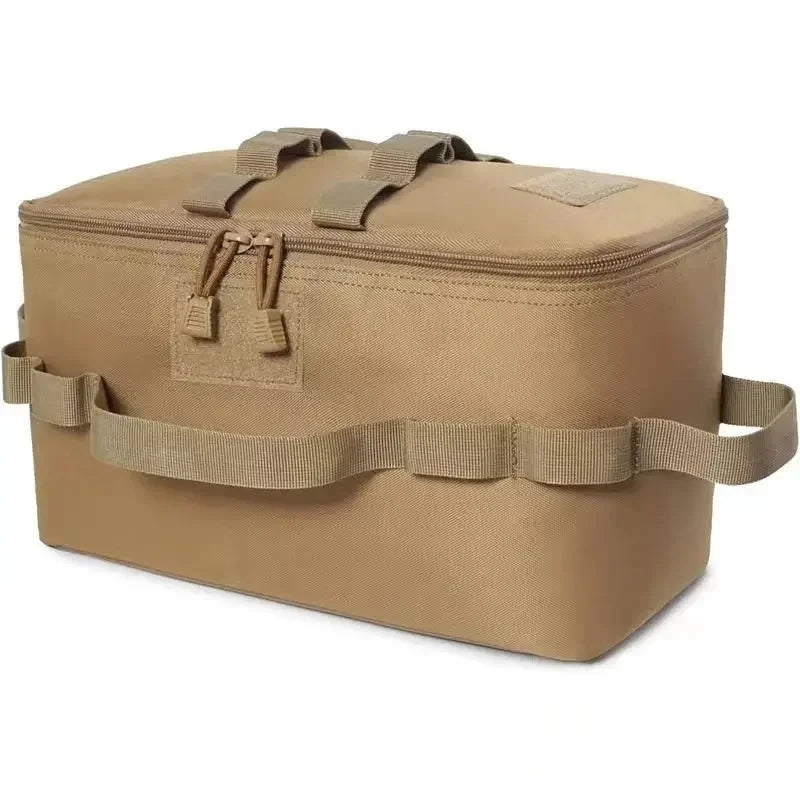 Outdoor Camping Large Capacity Picnic Bag with Ground Nail Tool Bag Picnic Cookware Utensils Kit and Gas Canister Organizer