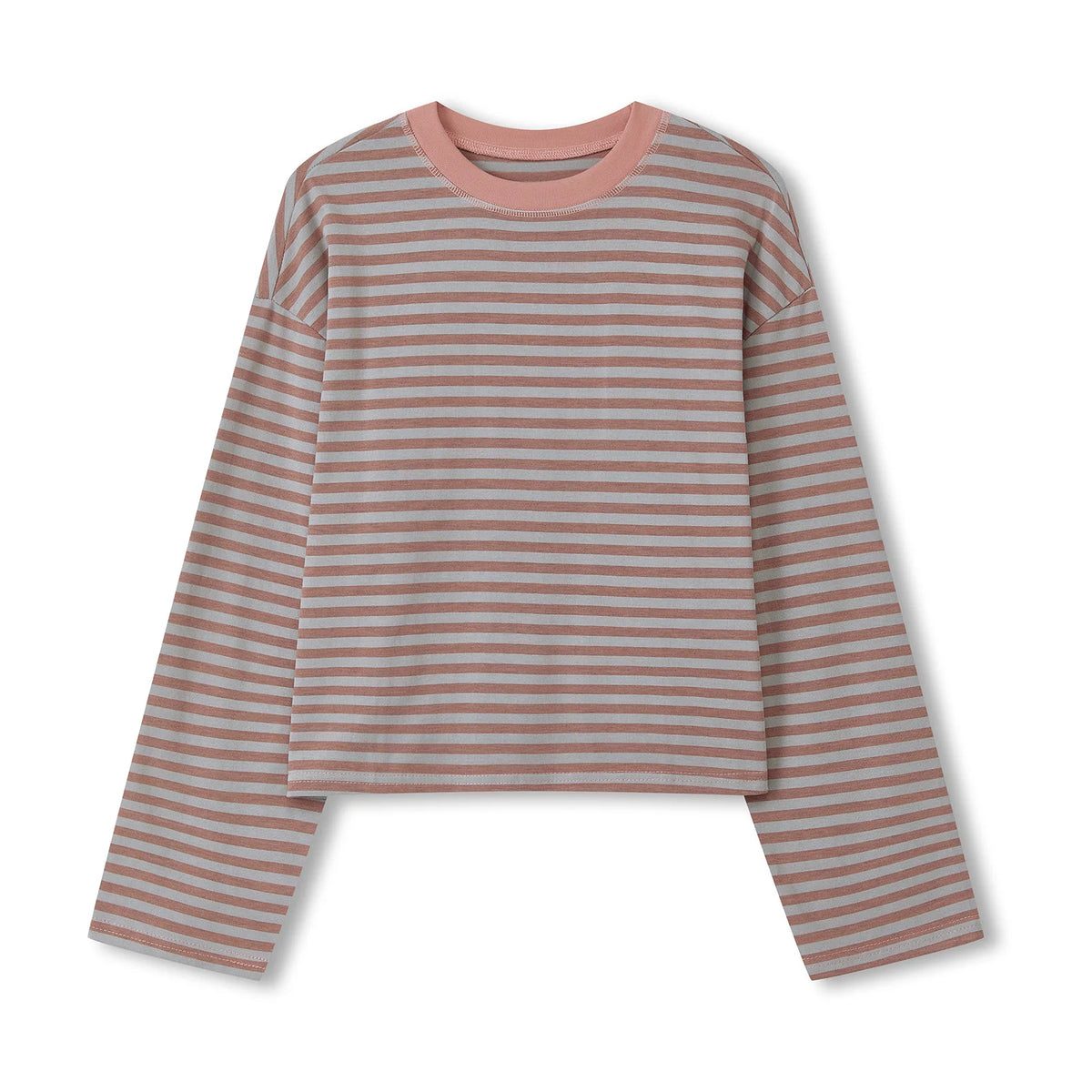 Women Long Sleeve Shirts Crew Neck Loose Sweatshirts Ladies Fall Casual Striped Top Streetwear