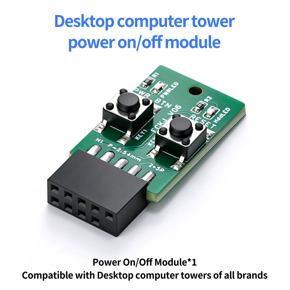 2x5-Pin to Reset Power ON/OFF Motherboard Power Switch Board LED Indicator Tester for Desktop PC Computer Server Repair DIY