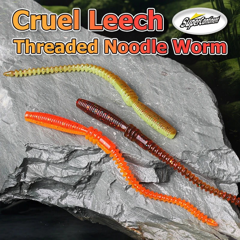 SUPERCONTINENT  Cruel Leech soft fishing lure 100mm/1.2g LURKER UV Worms Bait Soft Silicone Fishing Lure Bass Fishing