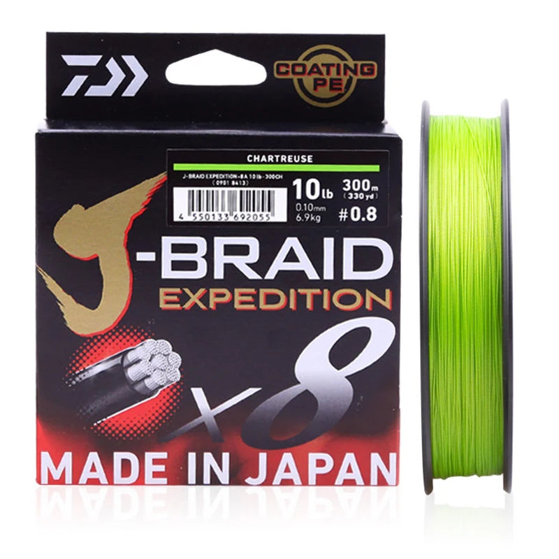 2024 DAIWA  J-BRAID Expedition X8 Fishing Line 150/300M Braided PE