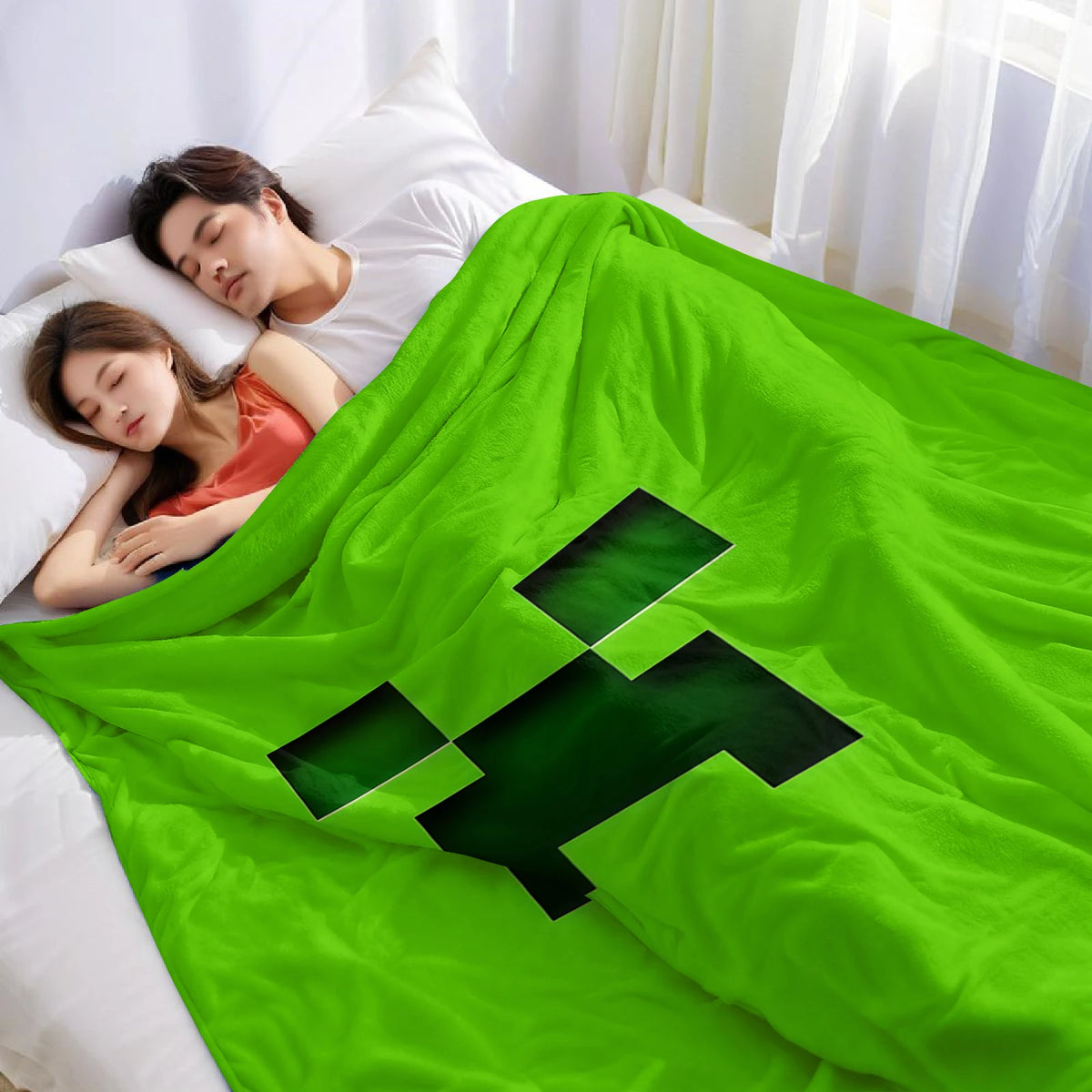 C-Creeper Lightweight Microfiber Soft Christmas Fleece Blanket Warm Cozy Throw for Bed Sofa Office Travel All Season
