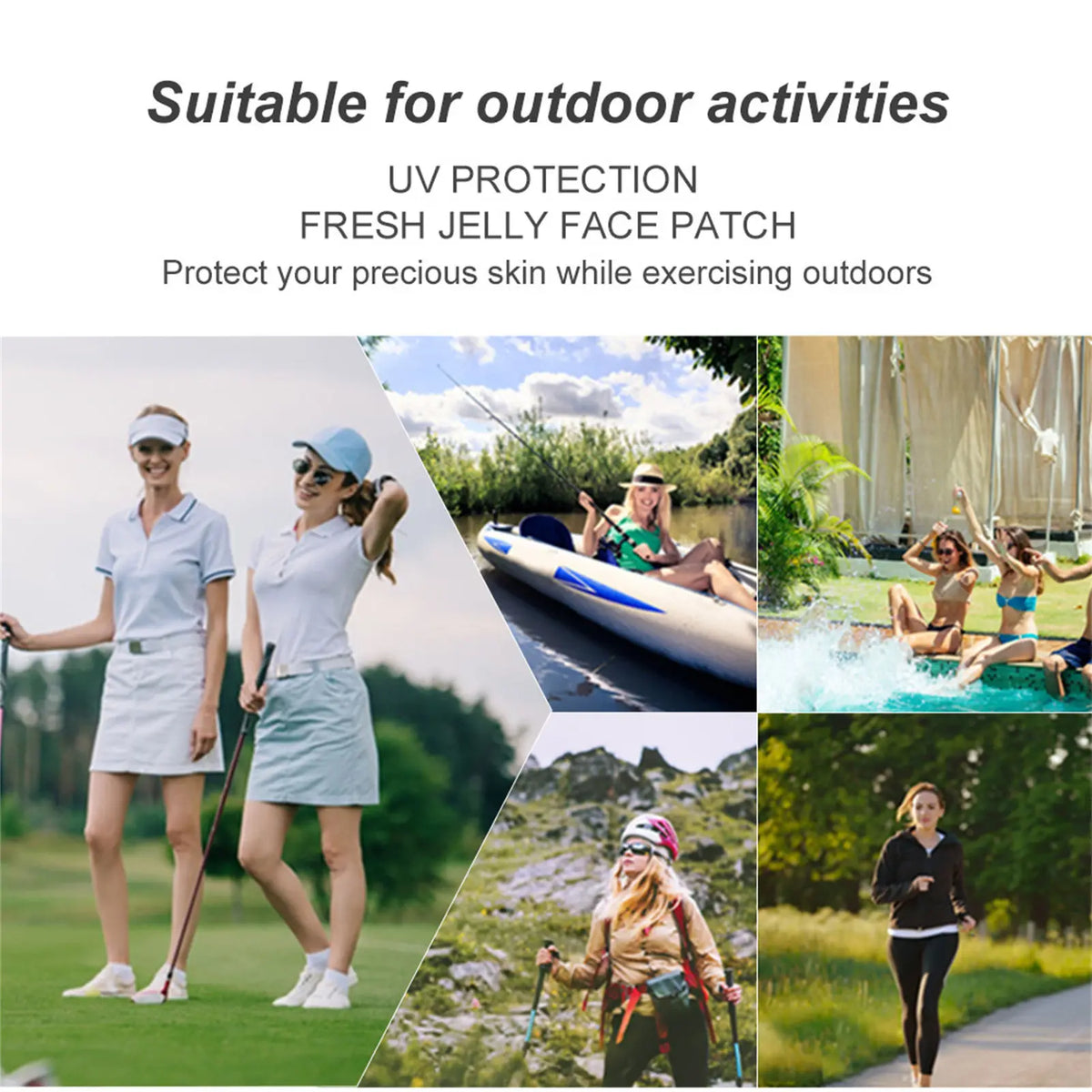 5/10 Pairs Golf Eye Patches UV Protection Hydrogel Eye Patches with UV Filter Sun Protection Eye Masks for Outdoor Lovers‌