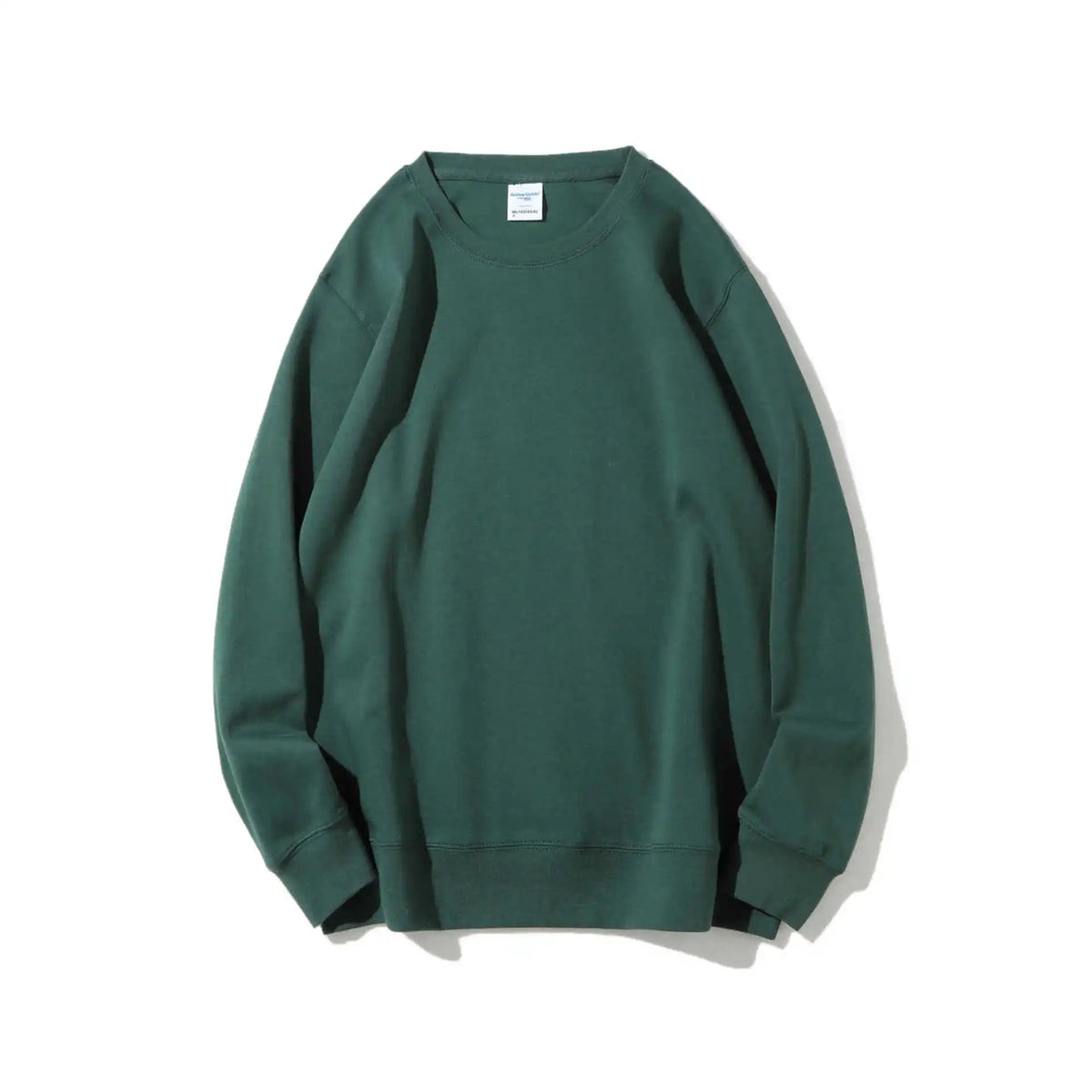 Women Crewneck Sweatshirt Solid Color Loose Long Sleeve Pullover Casual Soft Basic Hoodie-less Daily Streetwear Tops Plain Sweat