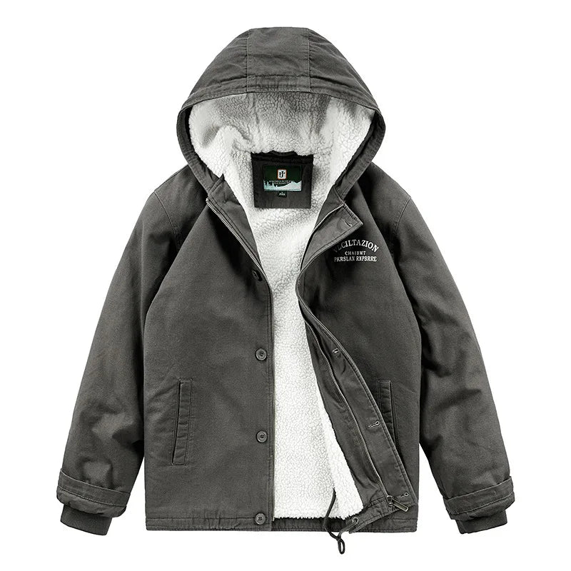 Cold Weather Outdoor Thickened Windproof Warm Men's Cotton Padded Jacket Hooded Streetwear Fashion Casual Parka Winter Coat