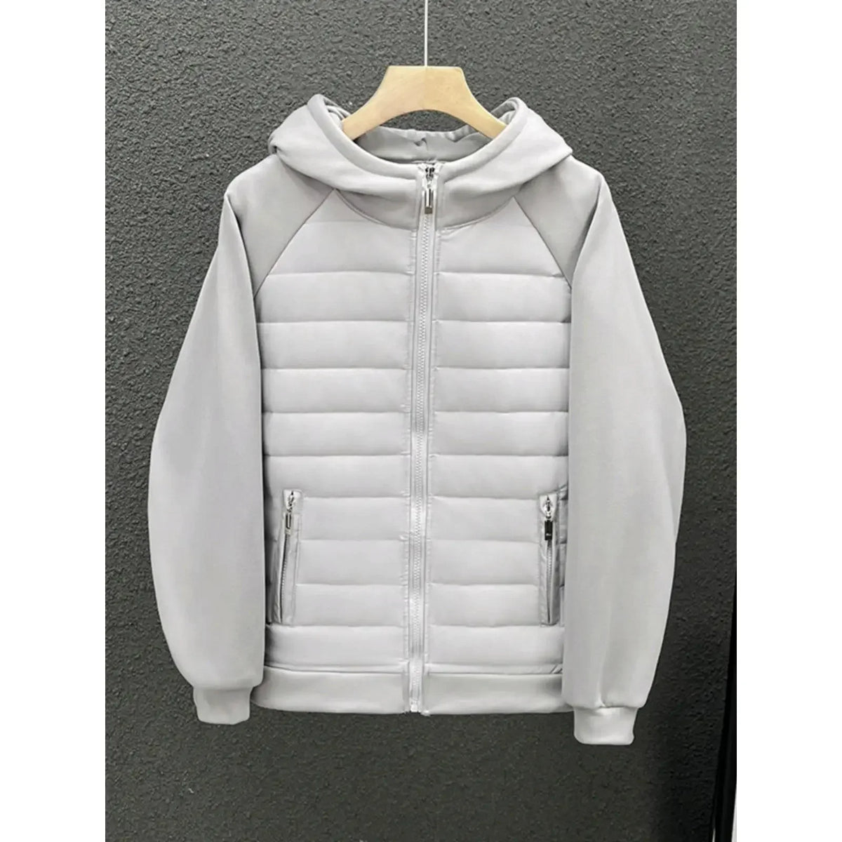 Trendy Hooded Solid Color Cotton Coat Jacket Grey Black White Loose Fit Versatile Casual Unique Couple Style Jacket For Men