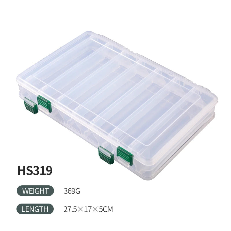 TAIYU Large Fishing Tackle Box 10/14 Compartment Double Sided Storage Big bait Sea fishing lure High Strength Fishing Tackle Box