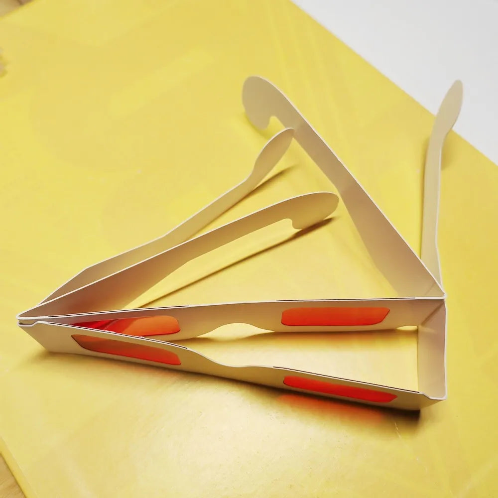 100pcs/lot Re-useable White Paper 3D Glasses Paper Frame Red/Red Lens 3d Decoder Glasses For Promotion